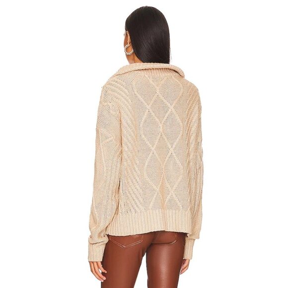 SNDYS x REVOLVE Jax Knit Oversized Quarter Zip Sweater Size Small - Picture 2 of 6